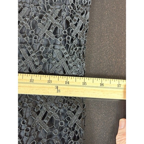 Anne Fontaine Cocktail Dress Black Lace 38 Short Sleeve Sheer Layered - Picture 7 of 11